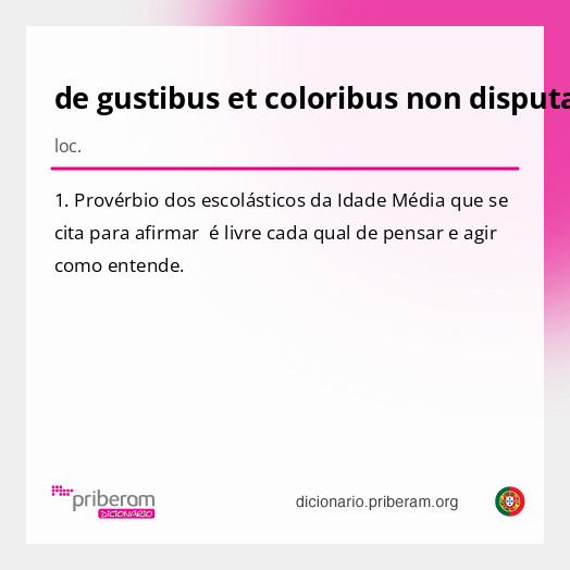 Significado de de gustibus et coloribus non disputandum